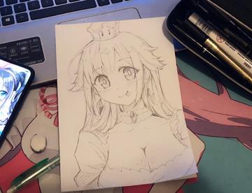 画了个马里奥幽灵娘！