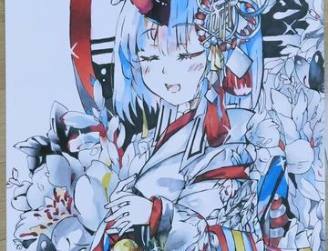 蕾姆手绘鸭，还请多多支持 (๑• . •๑)( 附过程)