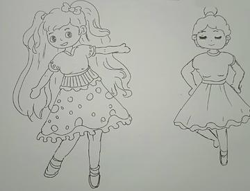 简笔画，跳舞