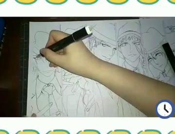 手绘黑子的篮球